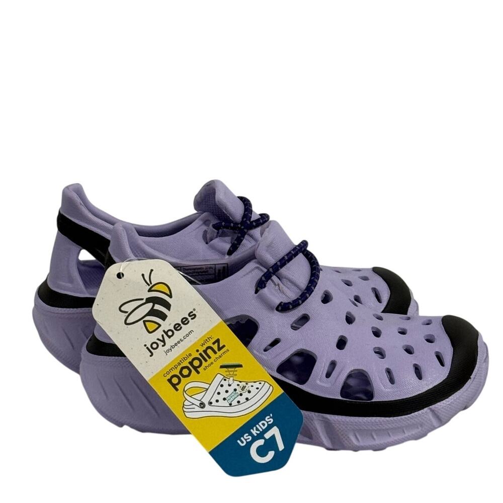 Joybees Kids Trekking Shoe Slip On EVA Water Sneaker Lilac Black Sz C7 NWT